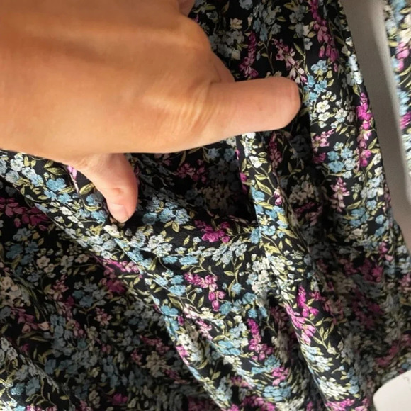 Zara Ditsy Floral Long Sleeve Babydoll Shirt Dress Size Large - Picture 5 of 7